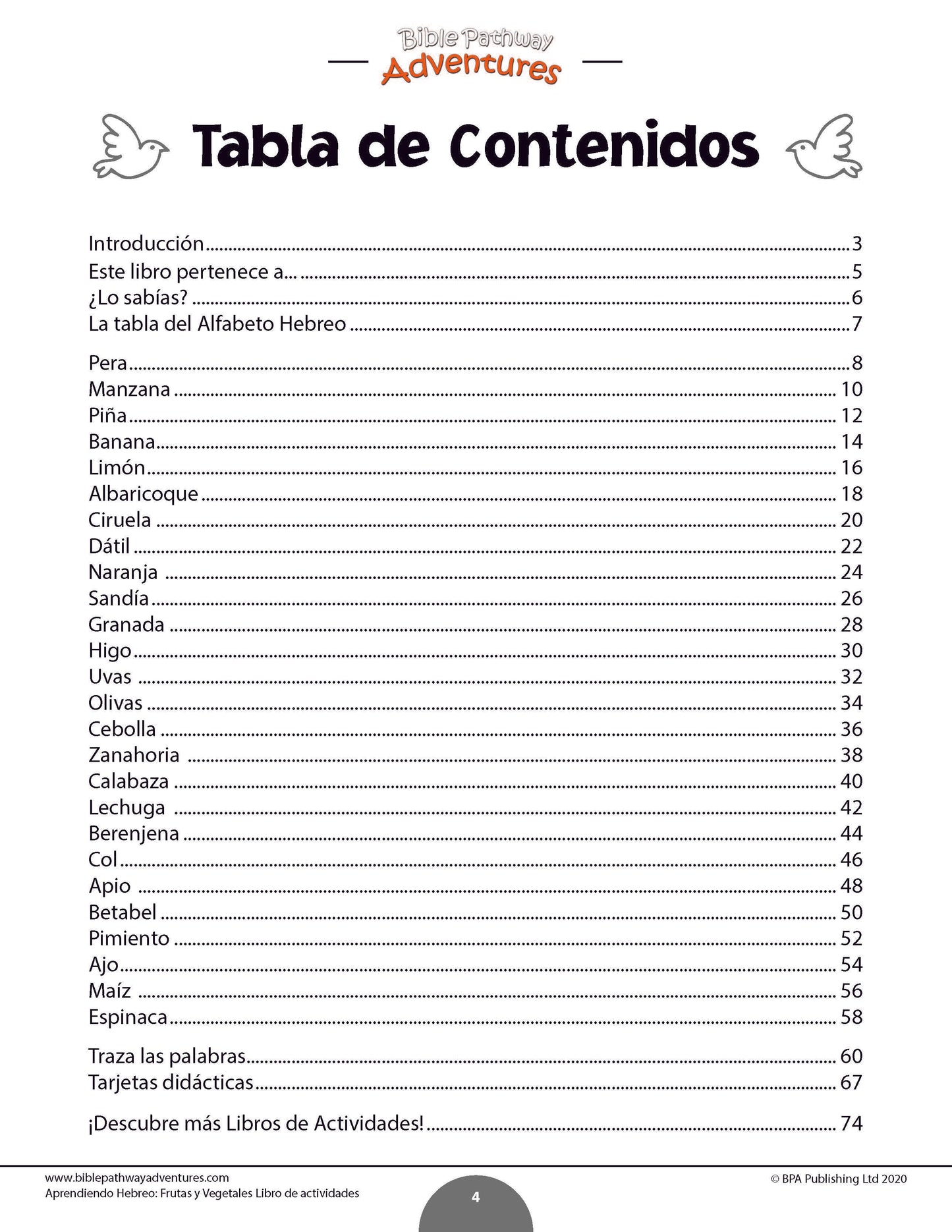 Aprendiendo Hebreo: Frutas y Vegetales - Libro de actividades (PDF)