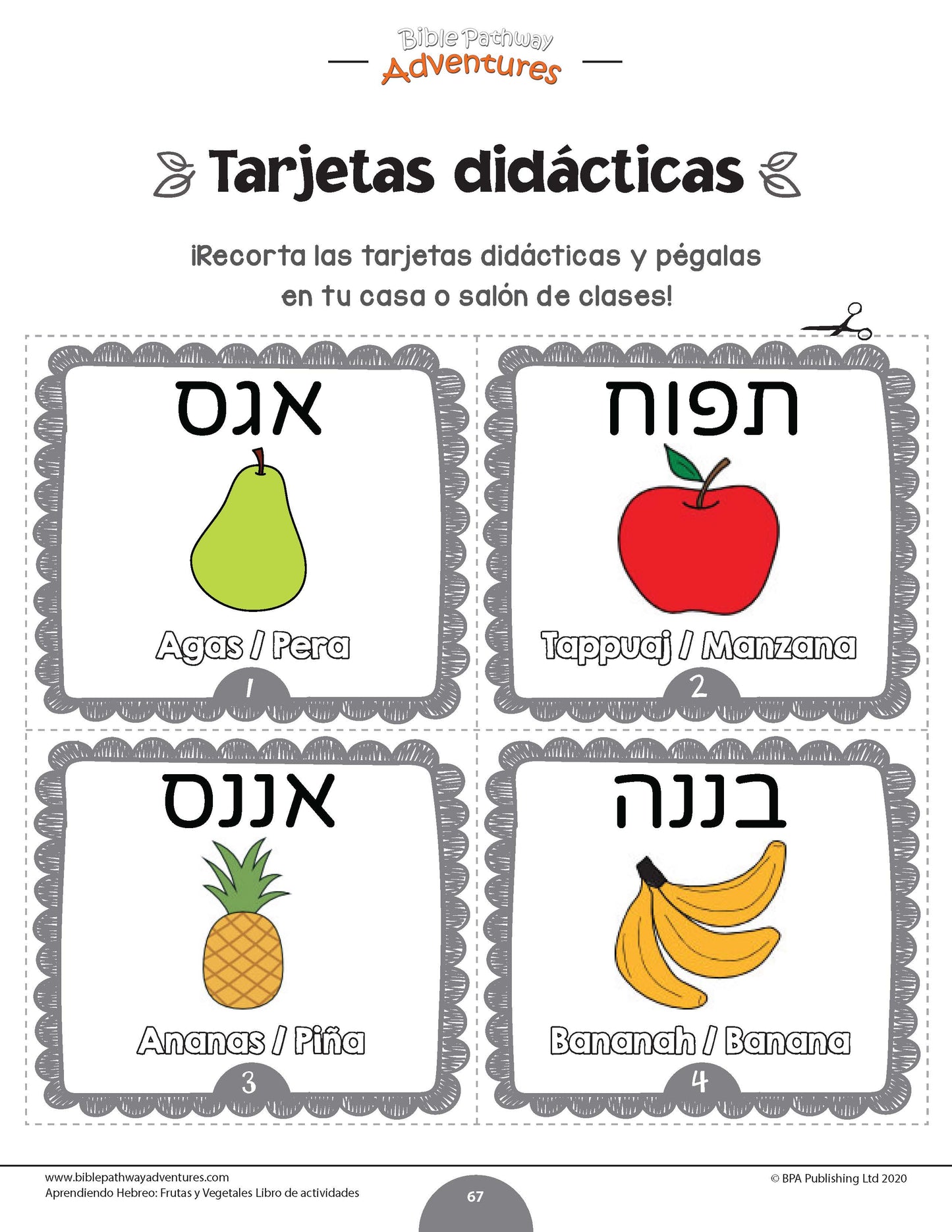 Aprendiendo Hebreo: Frutas y Vegetales - Libro de actividades para principiantes