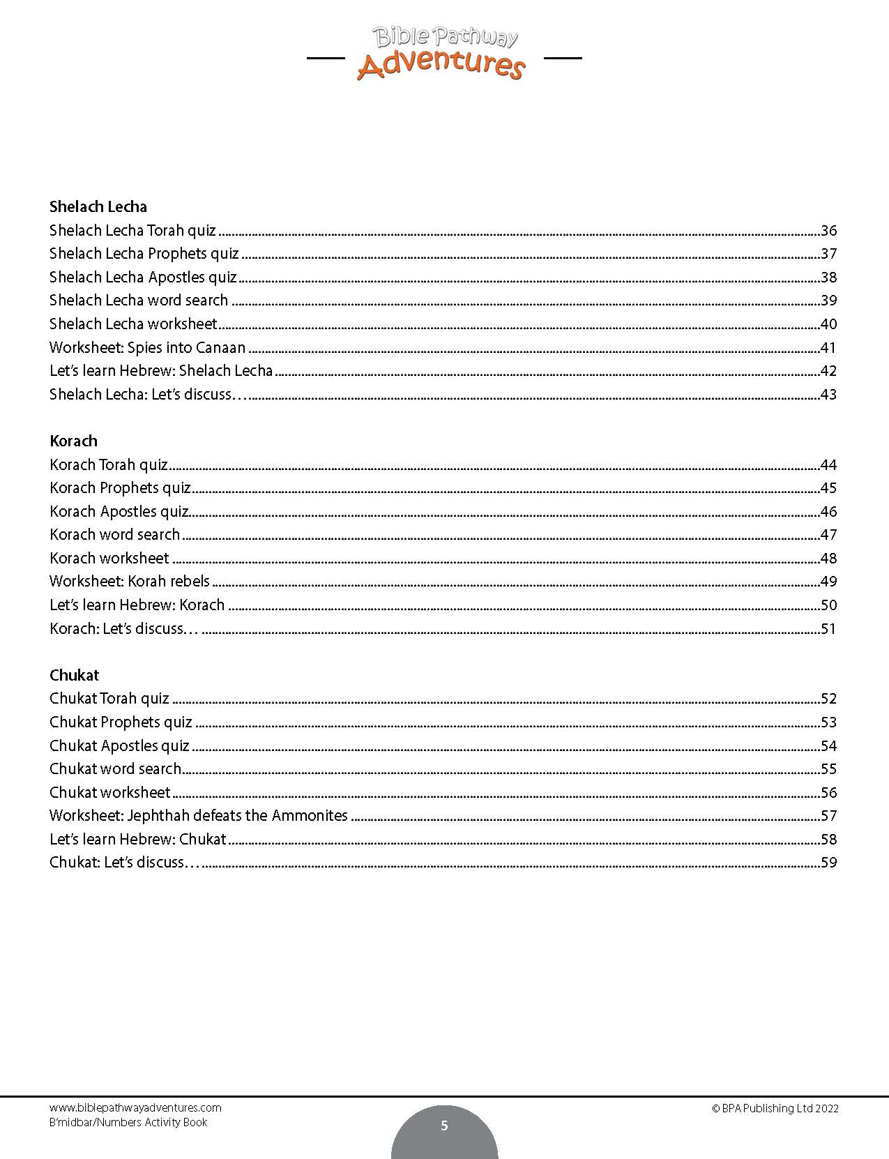 B'midbar | Libro de actividades de la porción de la Torá de los números