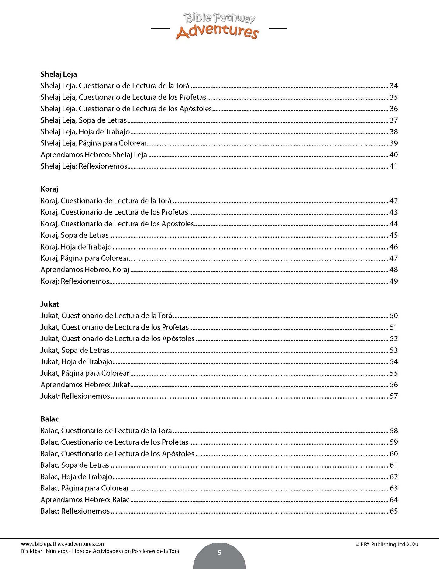 B'midbar | Números: Libro de actividades con porciones de la Torá