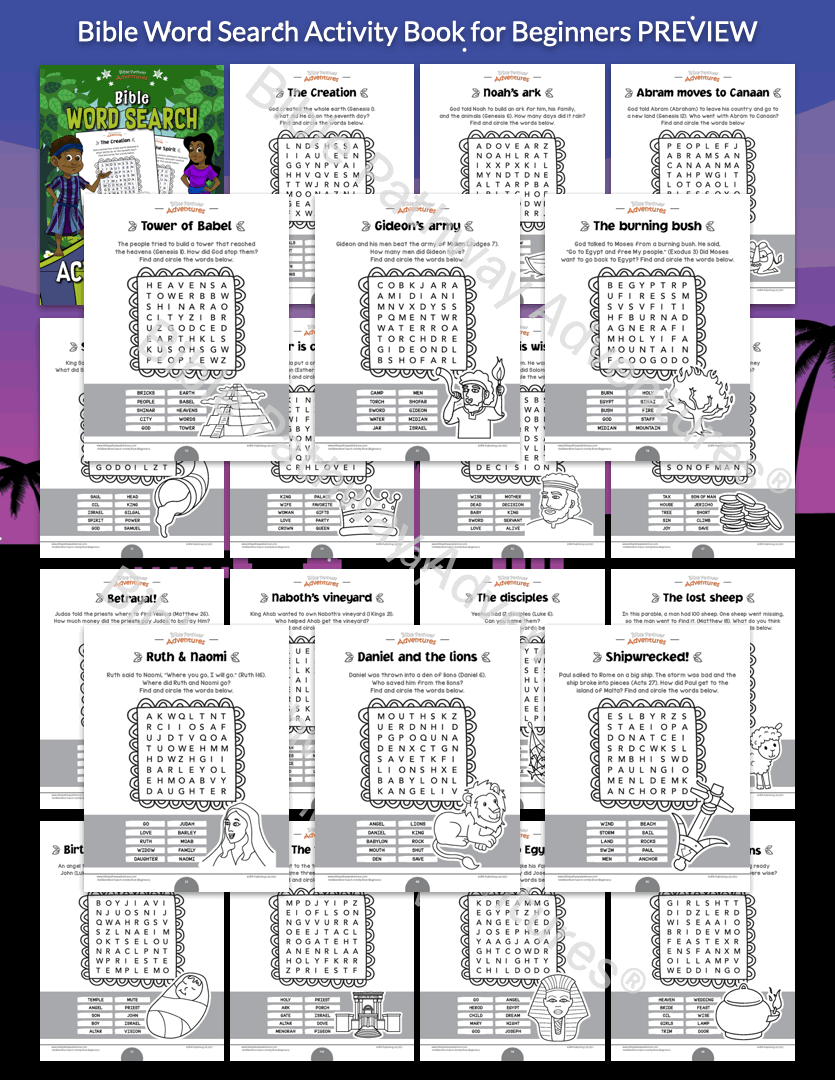 Bible Word Search Activity Book for Beginners (PDF)