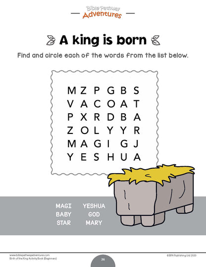 Birth of the King Activity Book for Beginners (paperback)