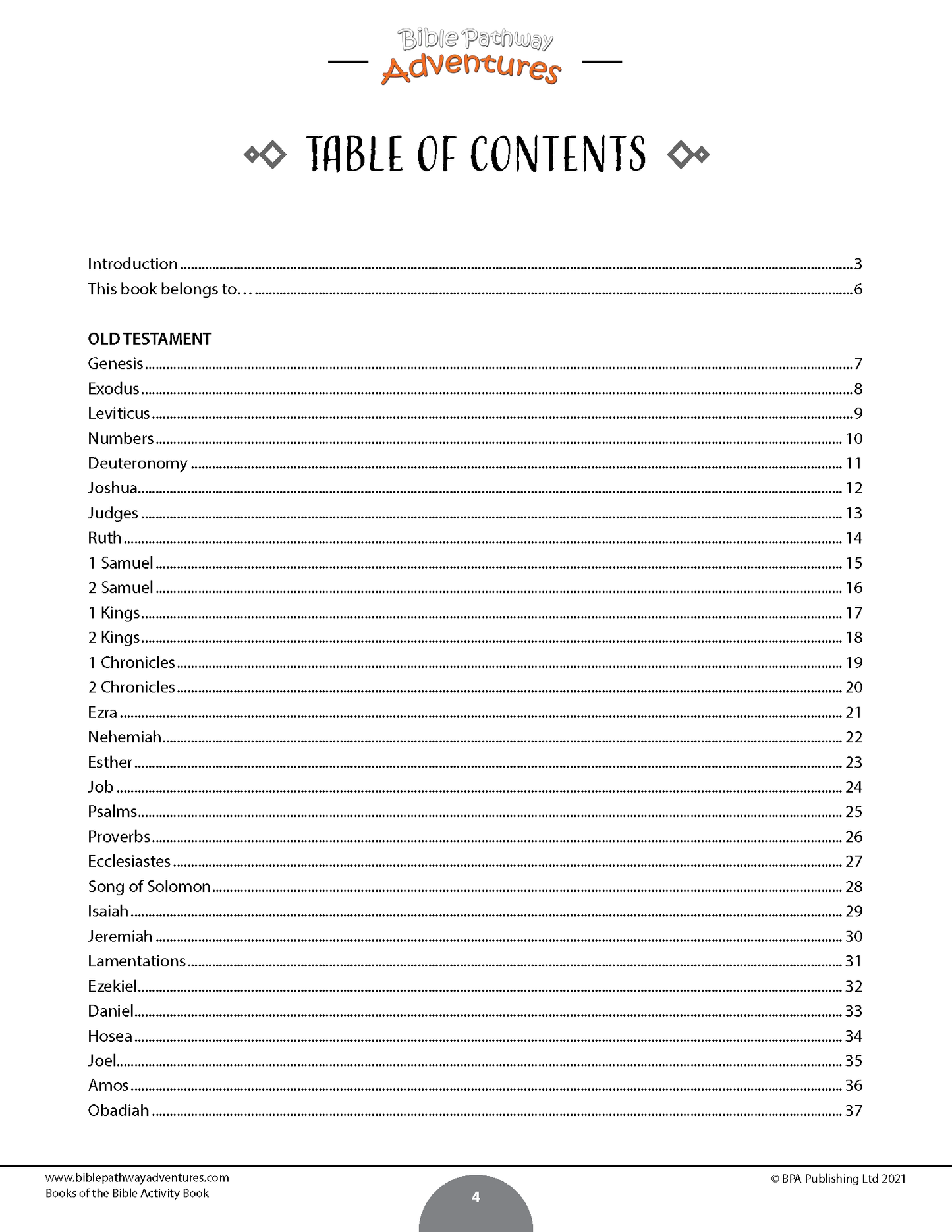 Books of the Bible Activity Book (paperback)