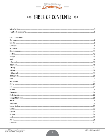 Books of the Bible Activity Book (paperback)