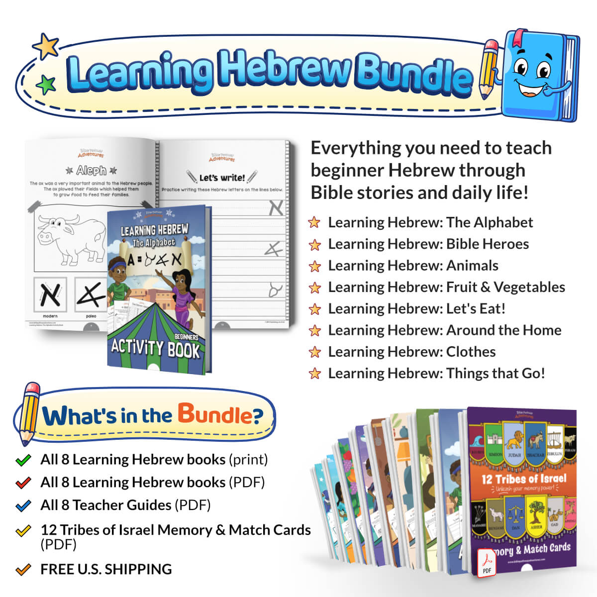 Learning Hebrew Activity Book BUNDLE
