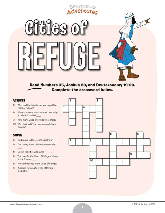 Cities of Refuge crossword puzzle (PDF)