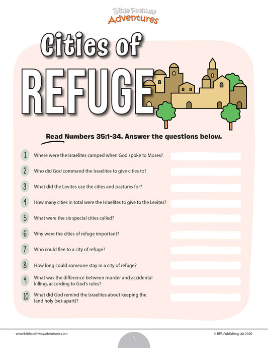 Cities of Refuge quiz (PDF)