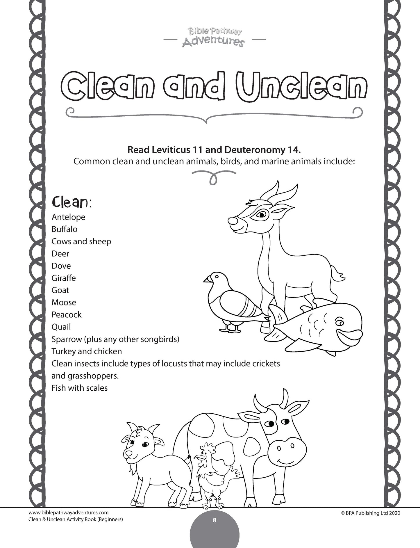 Clean and Unclean Activity Book for Beginners (paperback)