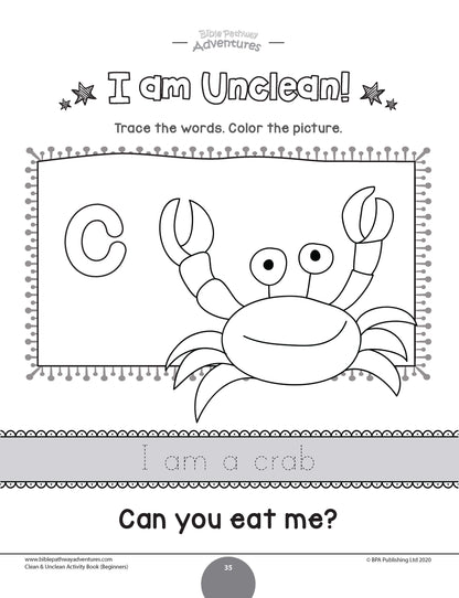 Clean and Unclean Activity Book for Beginners