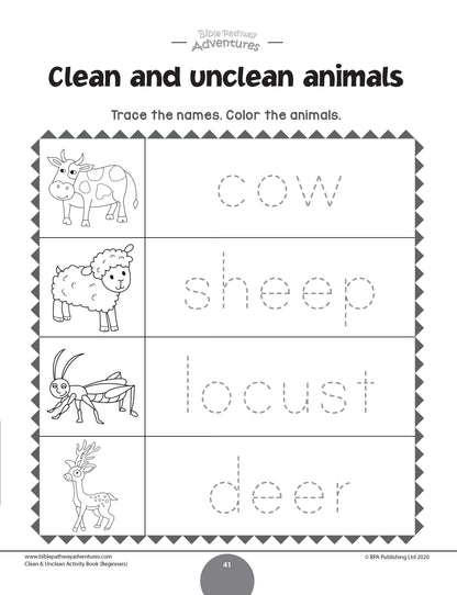 Clean and Unclean Activity Book for Beginners