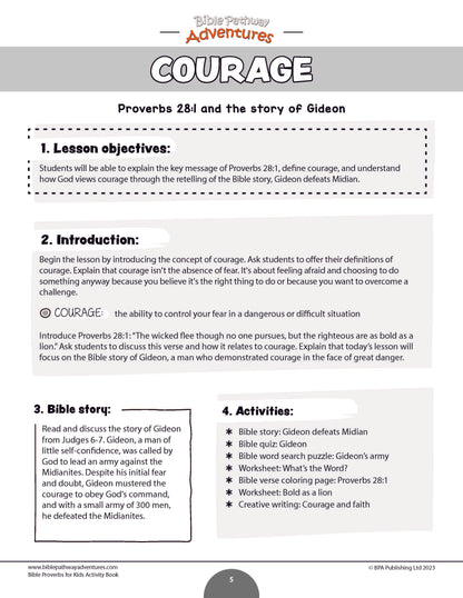 Courage: Bible Activity Book for Kids (PDF)