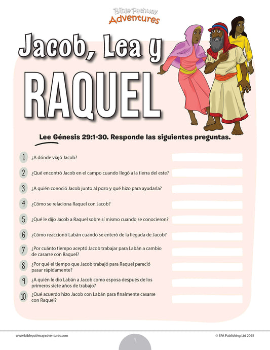 Cuestionario bíblico de Jacob, Lea y Raquel