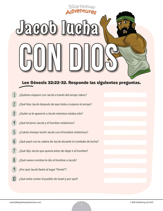 Cuestionario bíblico de la lucha de Jacob con Dios