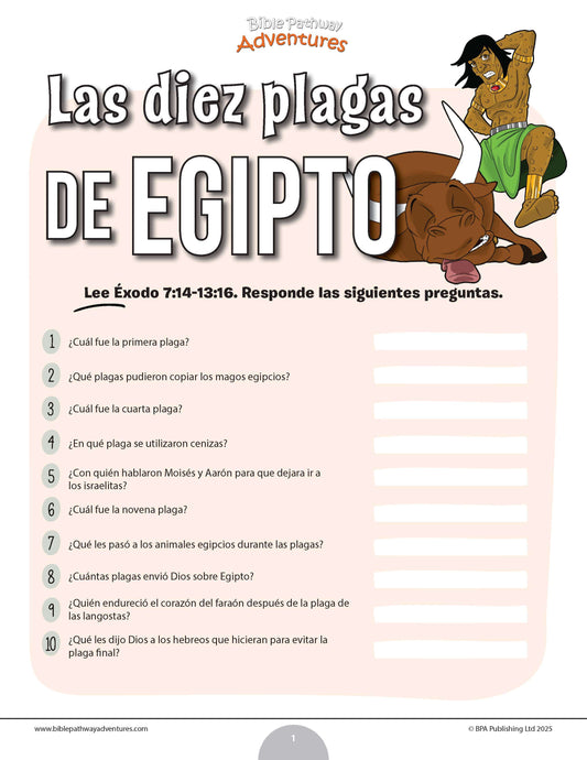 Cuestionario bíblico de las diez plagas de Egipto
