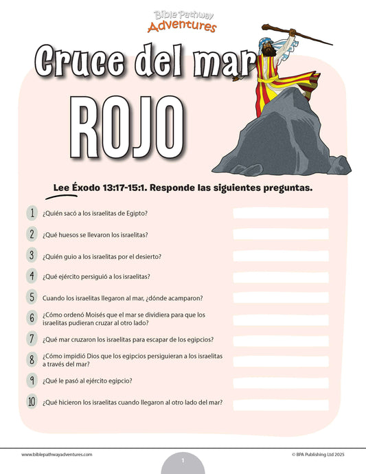 Cuestionario bíblico del cruce del Mar Rojo