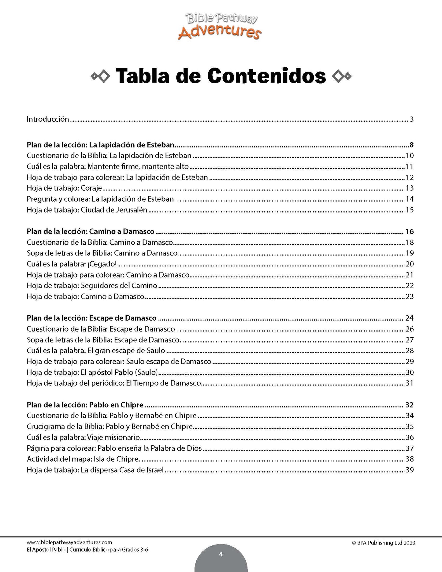 PAQUETE: Libros de actividades del apóstol Pablo (grados 3-6)