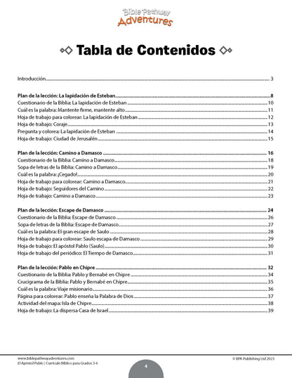 PAQUETE: Libros de actividades del apóstol Pablo (grados 3-6)