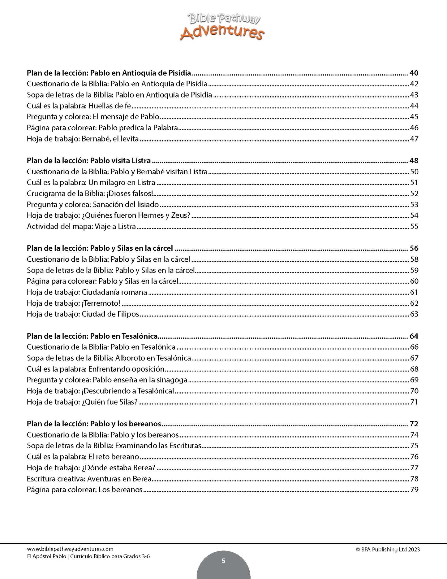 PAQUETE: Libros de actividades del apóstol Pablo (grados 3-6)