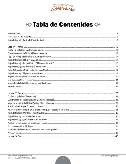 PAQUETE | Currículo Bíblico del Fruto del Espíritu para grados K-6