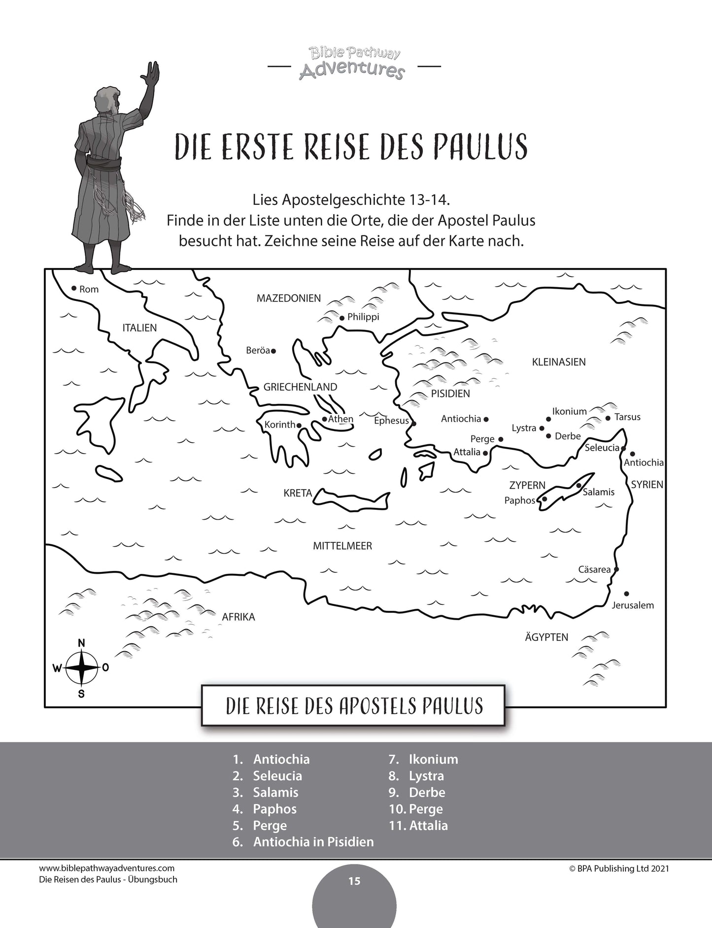 Die Reisen des Paulus - Übungsbuch