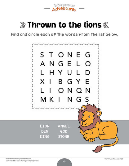 Daniel and the Lions Activity Book for Beginners (paperback)