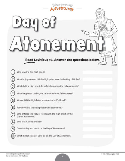 Day of Atonement (Yom Kippur) Activity Book (PDF)