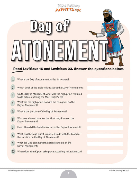 Day of Atonement quiz (PDF)