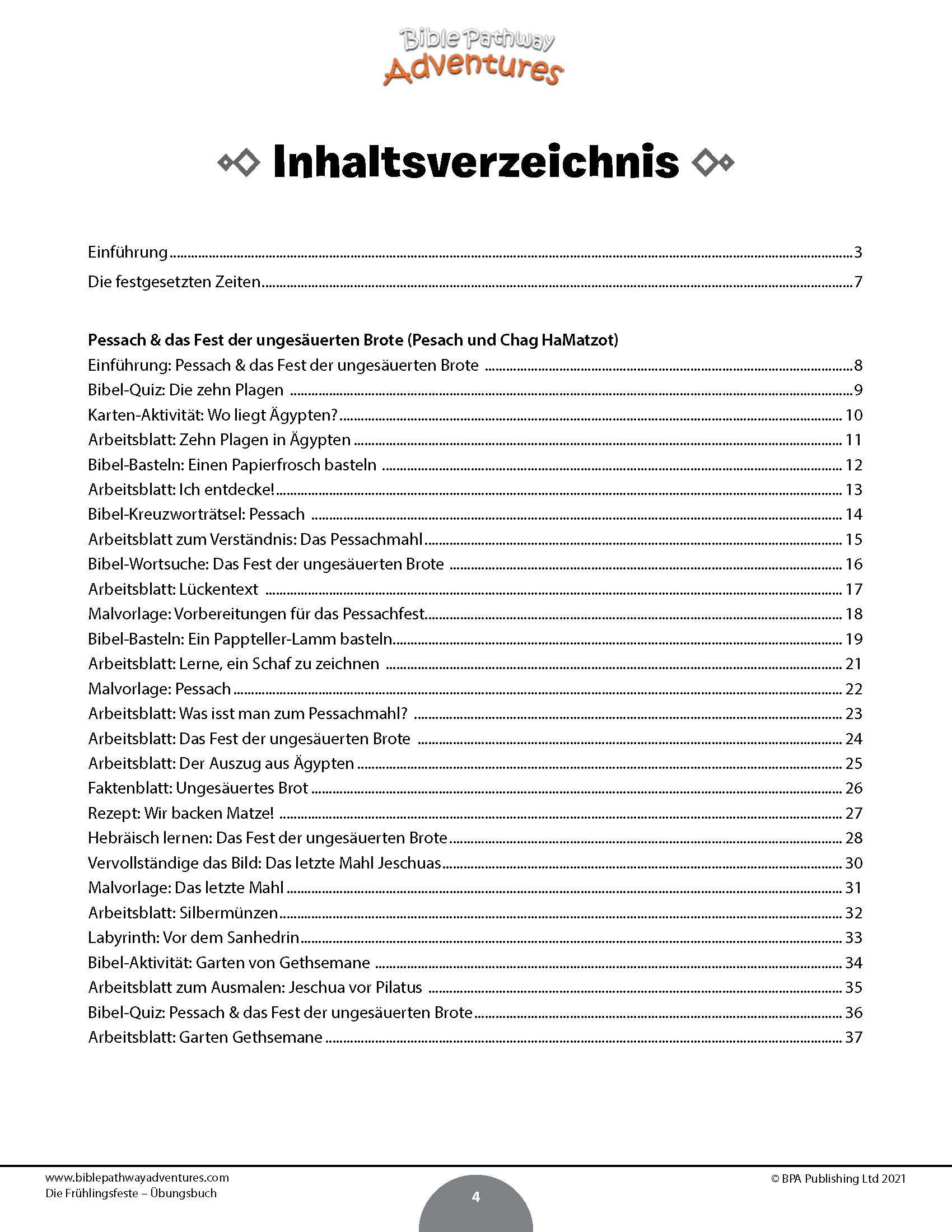 Table of contents for a book or resource with chapter titles and page numbers.