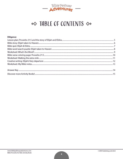 Diligence: Bible Activity Book for Kids (PDF)