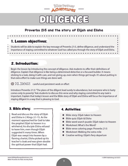 Diligence: Bible Activity Book for Kids (PDF)