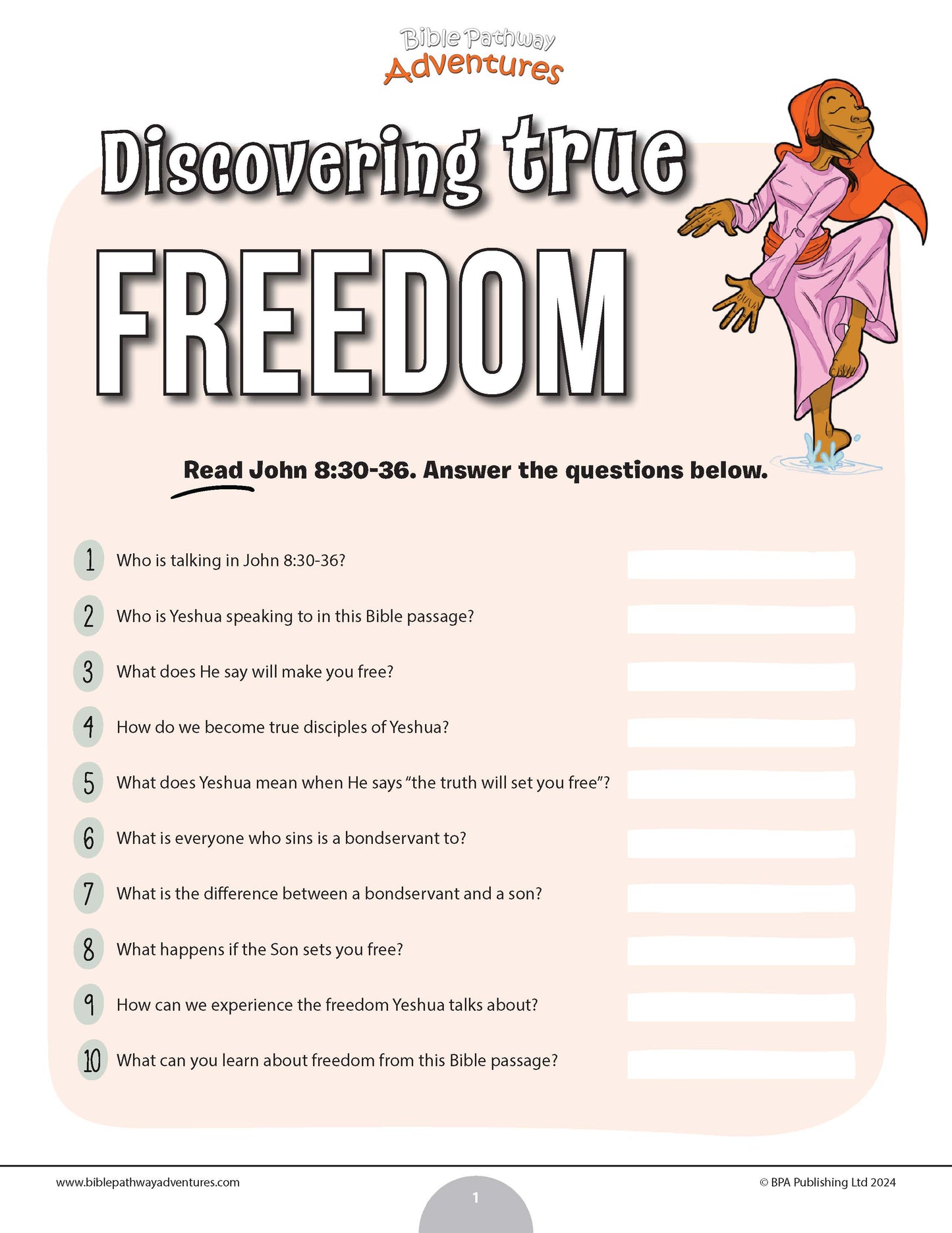 Discovering True Freedom quiz