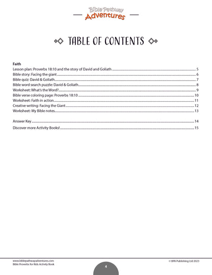 Faith: Bible Activity Book for Kids (PDF)