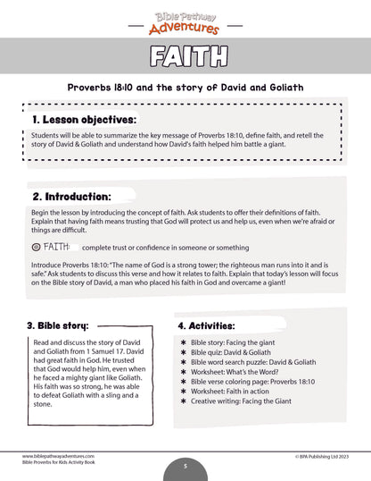 Faith: Bible Activity Book for Kids (PDF)