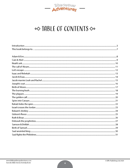 Favorite Bible Stories Activity Book (paperback)