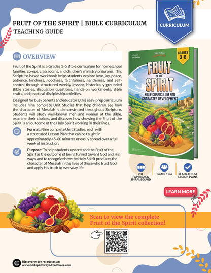 Fruit of the Spirit | Bible Curriculum for Character Development (Grades 3-6) Teaching Guide
