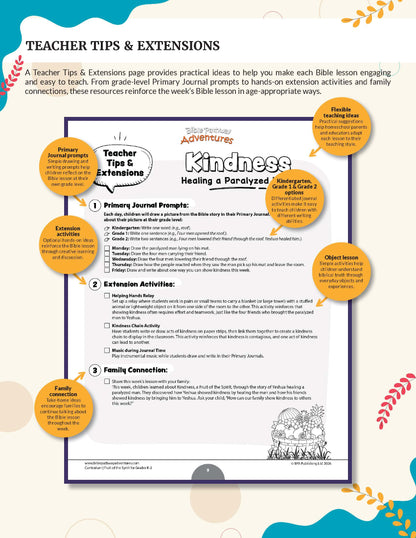 Fruit of the Spirit Kindness' workbook for grades K-2