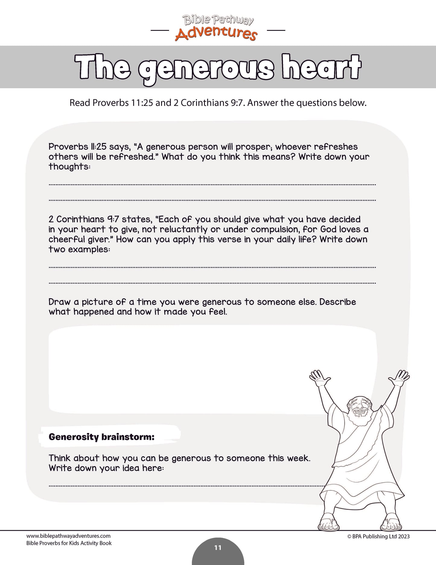Generosity: Bible Activity Book for Kids