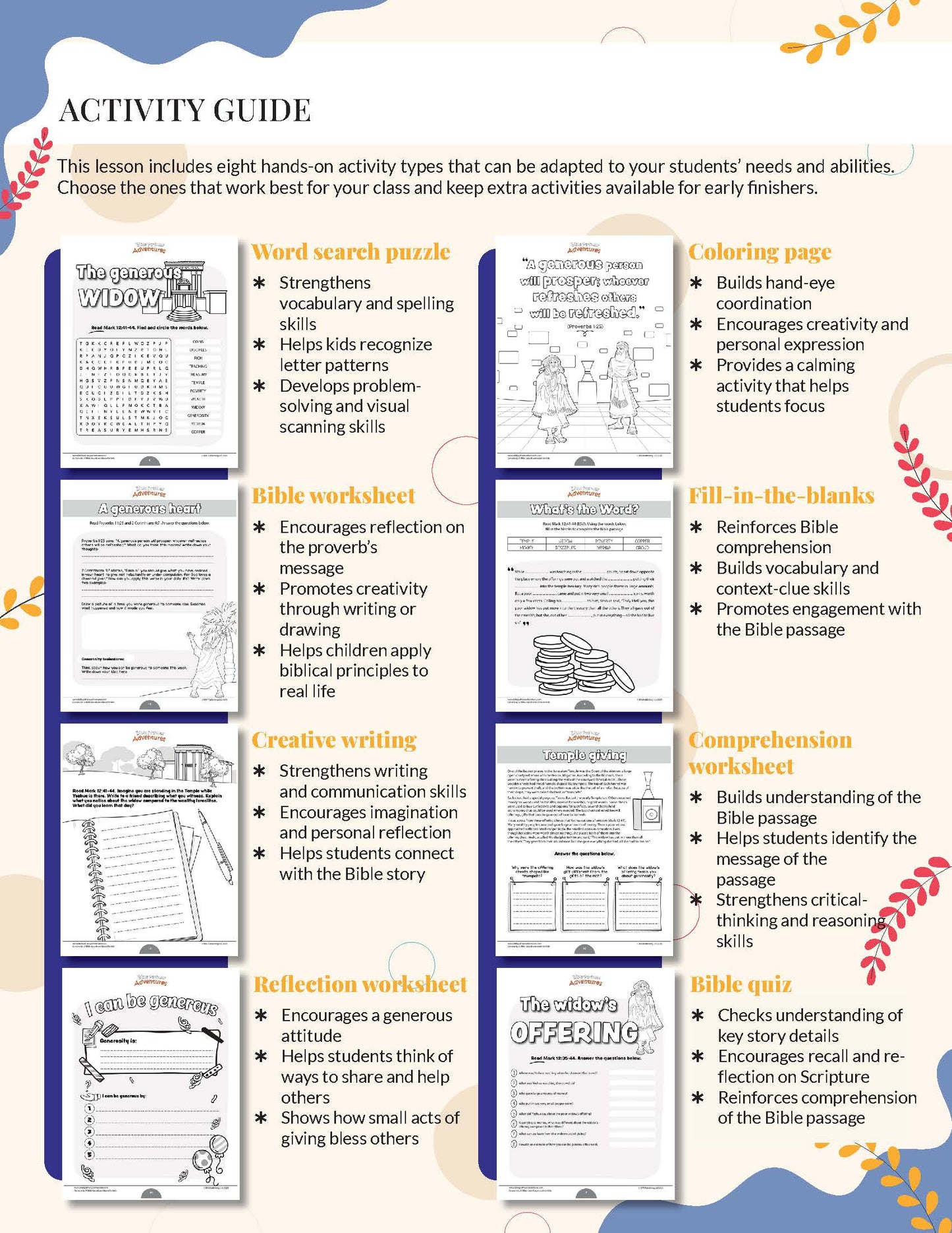 Generosity: A Bible-based Workbook for Kids (PDF)