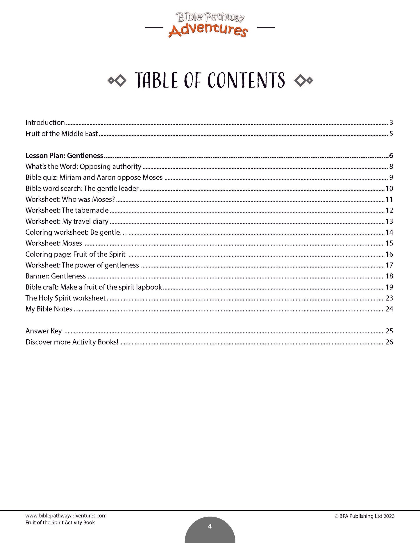 Gentleness: Fruit of the Spirit Activity Book (PDF)