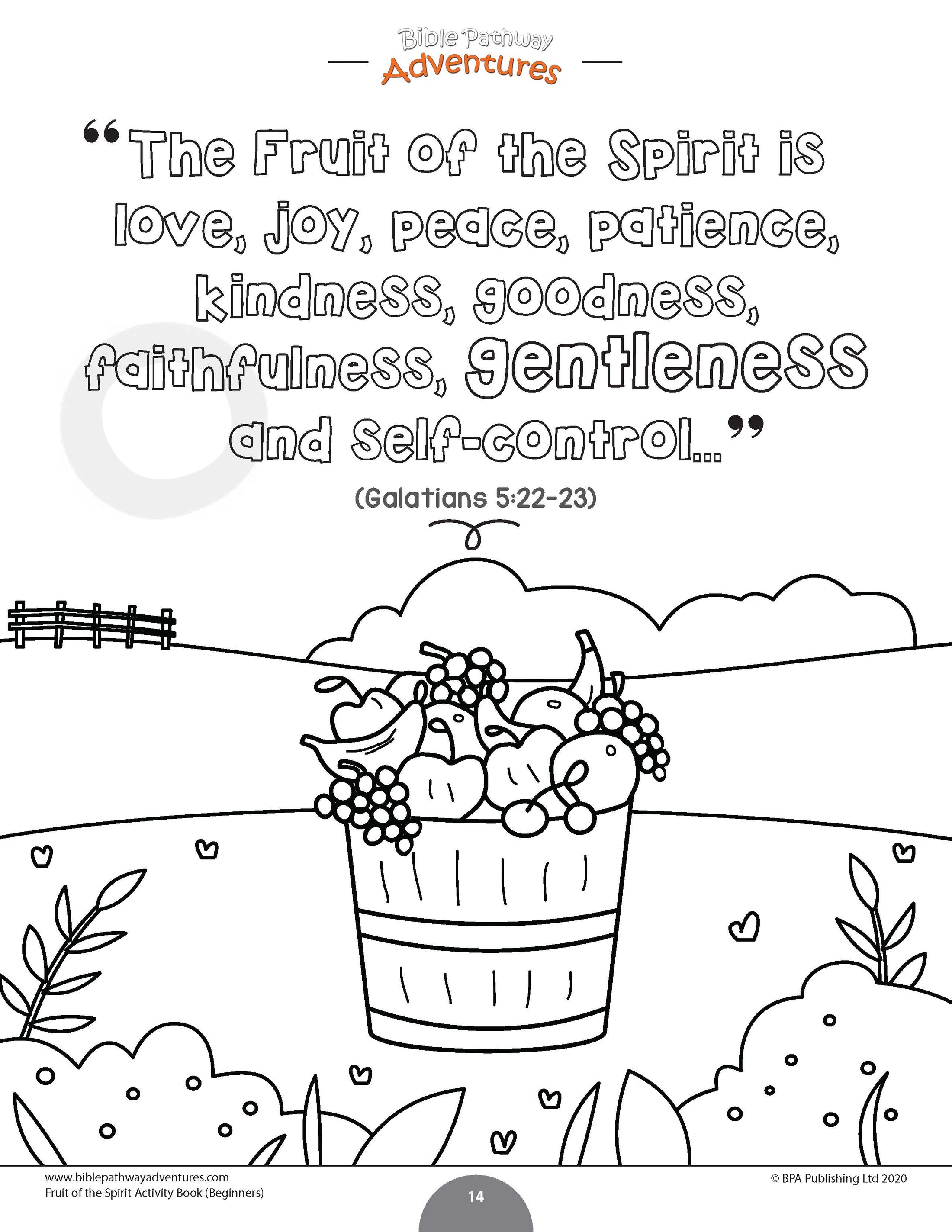 Gentleness: Fruit of the Spirit Activity Book for Beginners (PDF ...