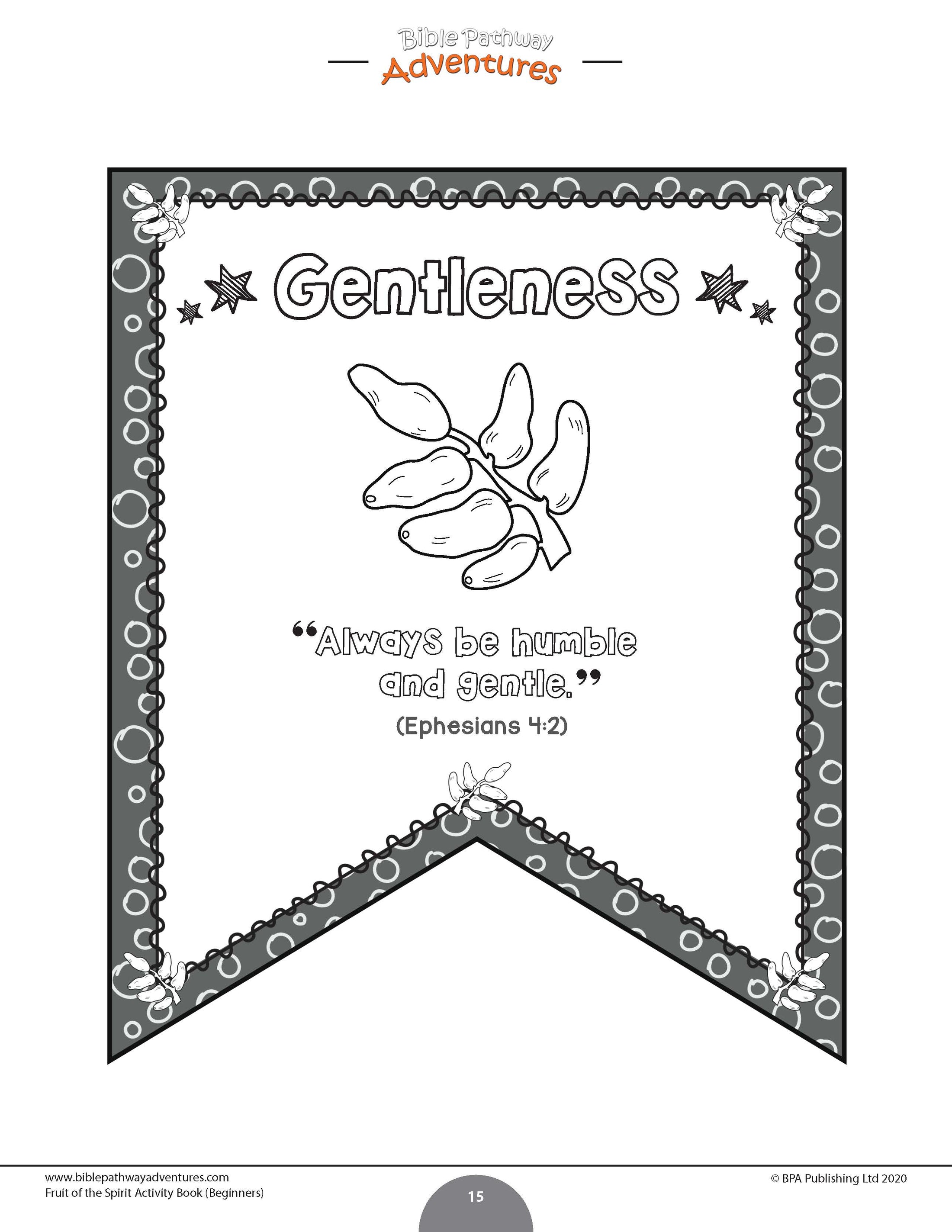 Gentleness: Fruit of the Spirit Activity Book for Beginners (PDF ...