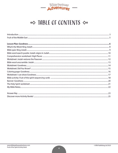 Goodness: Fruit of the Spirit Activity Book (PDF)