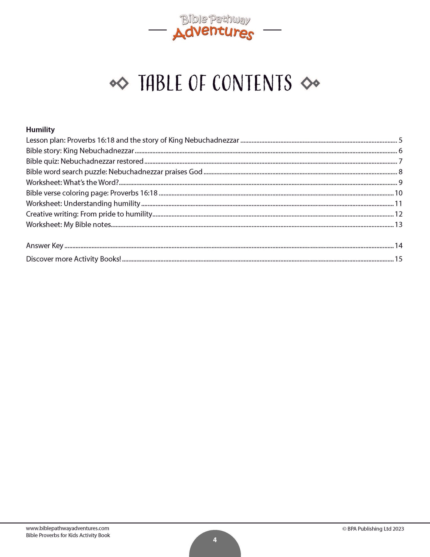 Humility: Bible Activity Book for Kids (PDF)