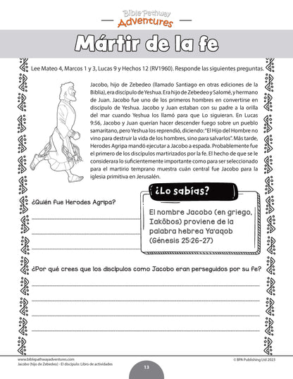 Jacobo (hijo de Zebedeo) - El discípulo: Libro de actividades