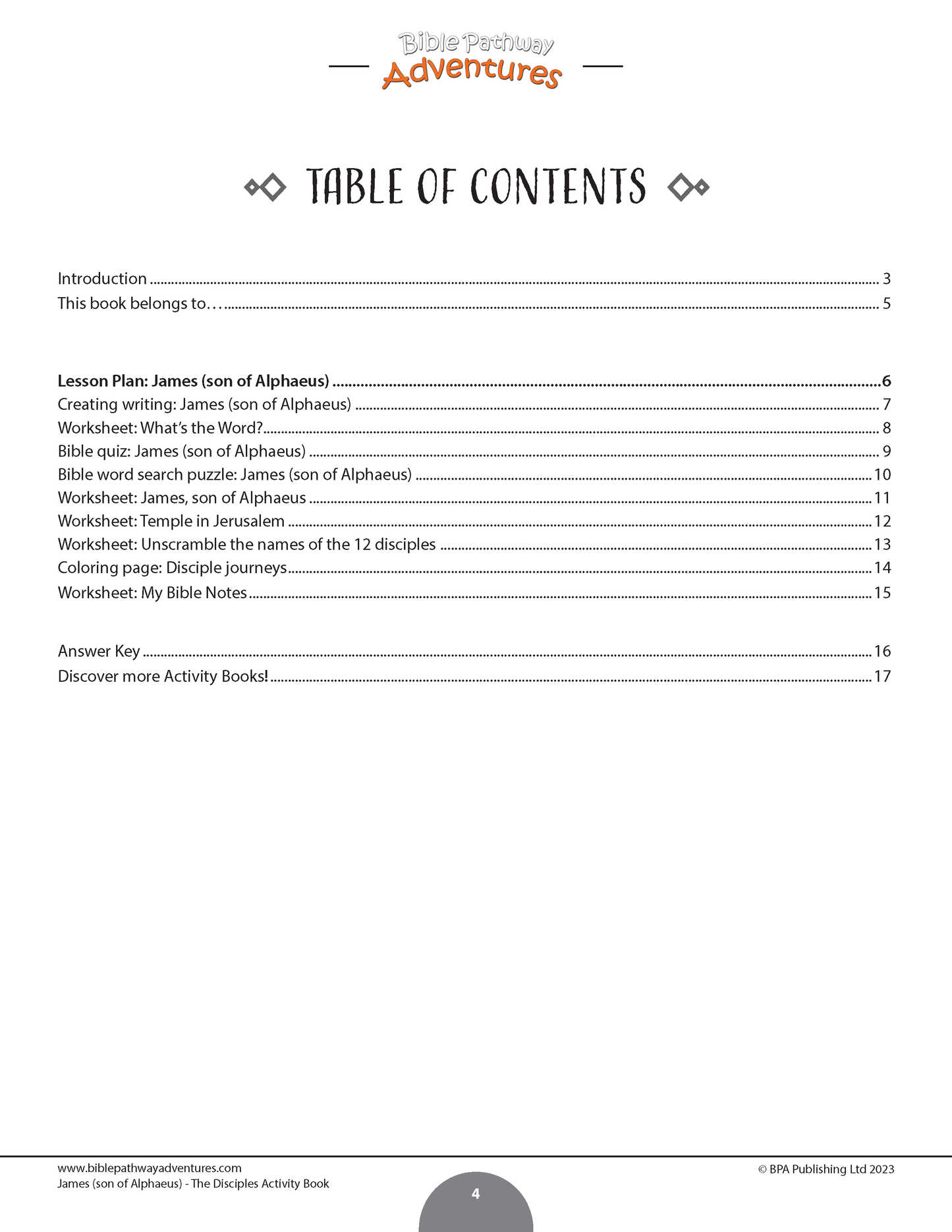 James (son of Alphaeus): The Disciple Activity Book (PDF)