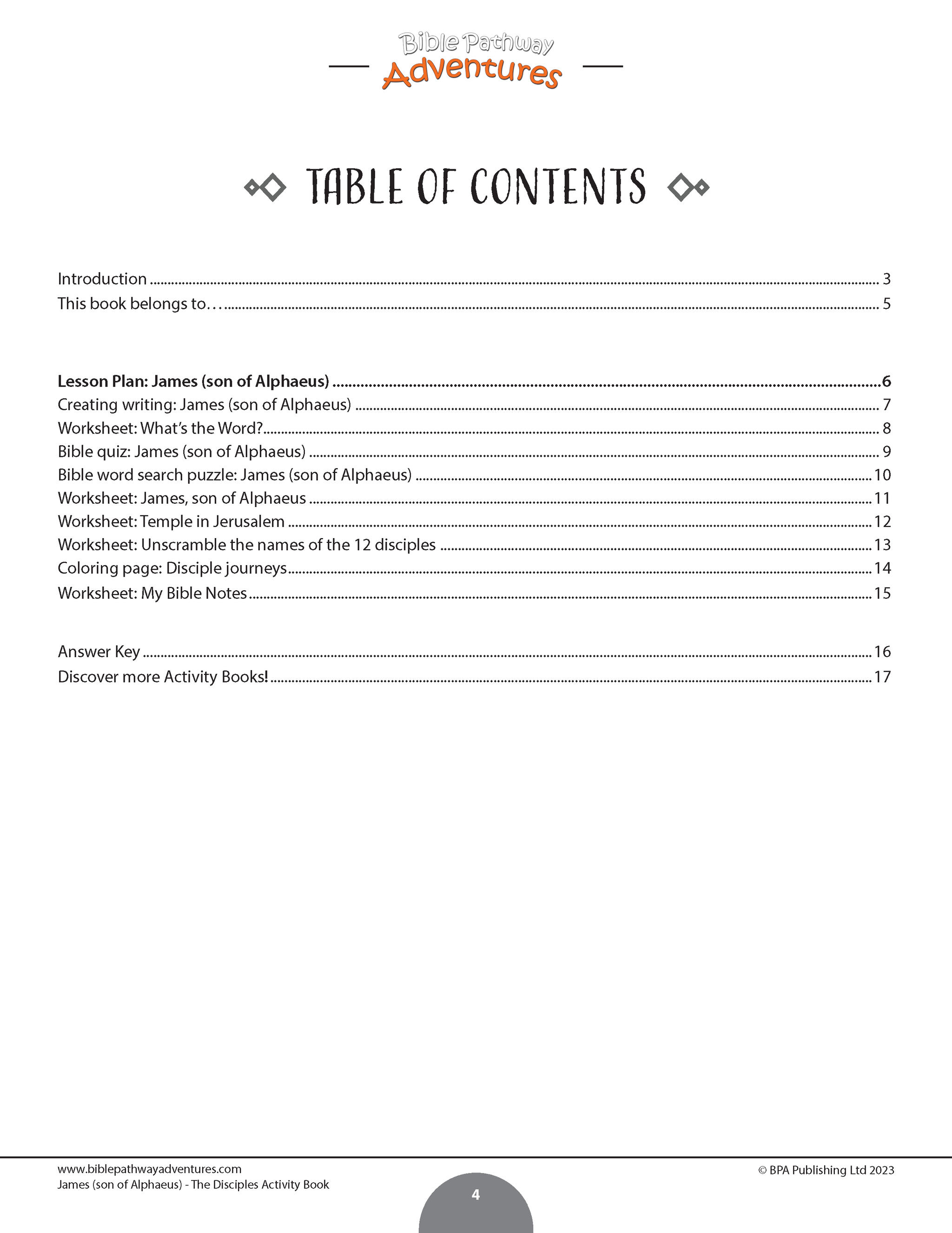 James (son of Alphaeus): The Disciple Activity Book (PDF) – Bible