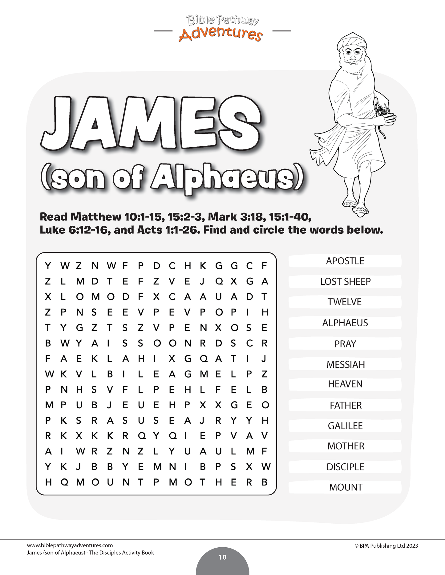 James (son of Alphaeus): The Disciple Activity Book (PDF)