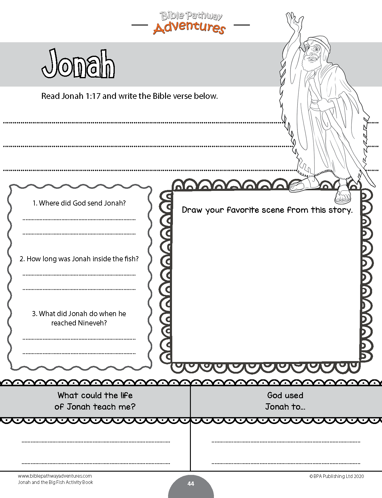Jonah and the Big Fish Activity Book (paperback)