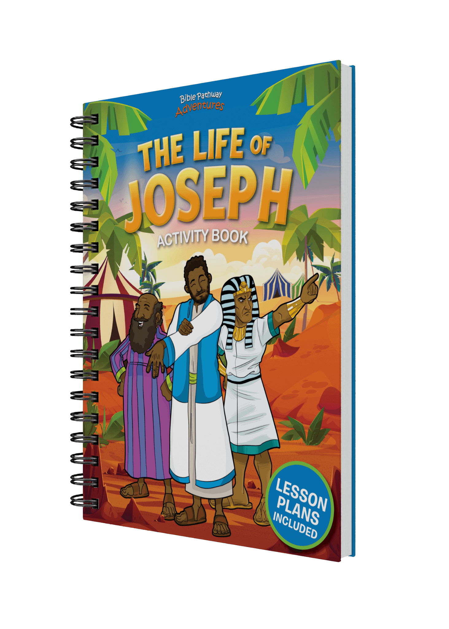 Activity book titled 'The Life of Joseph' with colorful cover featuring characters and lesson plans included.
