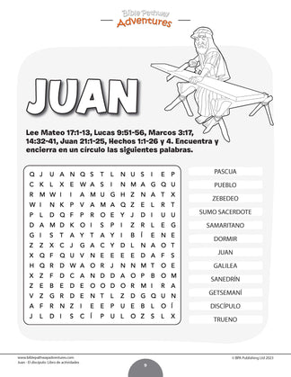 Juan - El discípulo: Libro de actividades (PDF) – Bible Pathway Adventures